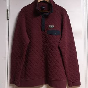 Patagonia Quilt Snap T Pullover Sweater Organic Cotton Oxblood Red Sz XL